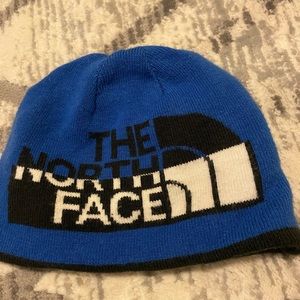 Blue and Black North Face beanie for Boys